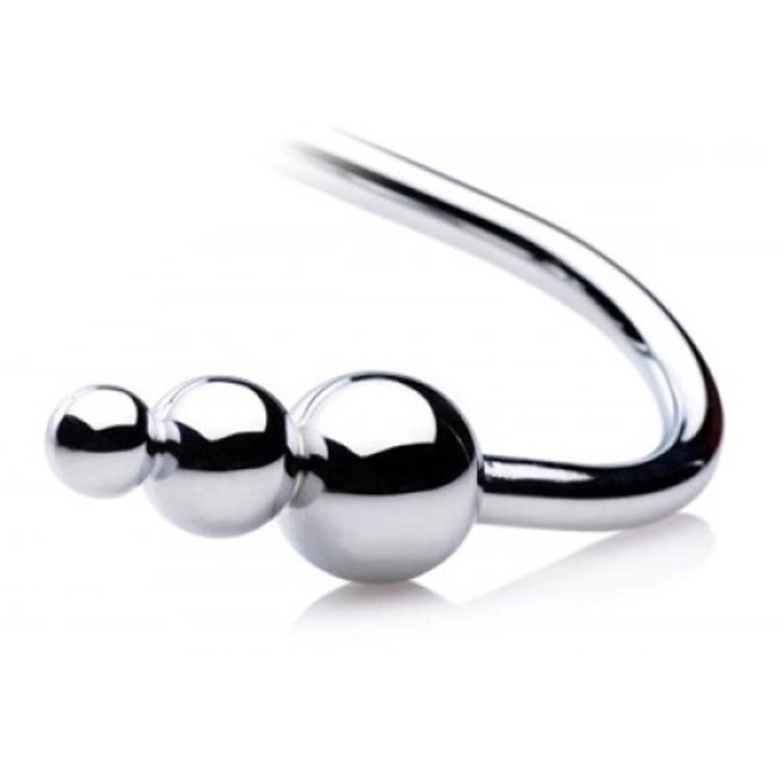 Анална тапа с топчета XR Brands, 3 топки, Гладък материал, 15х5 см