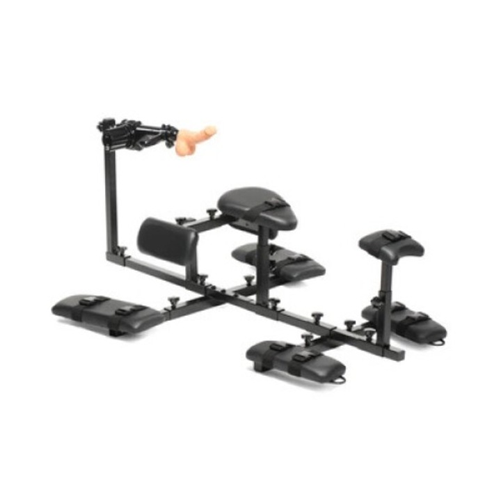 Секс машина, XR Brands комплект с ponczocha, 10 презрамки, черен цвят, регулируеми размери