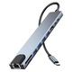 Statie de andocare 10-in-1, TREXORA, HDMI 4K30Hz, 4xUSB 3.0, cititor SD/TF, RJ45 1000Mbps, PD 100W, Gri