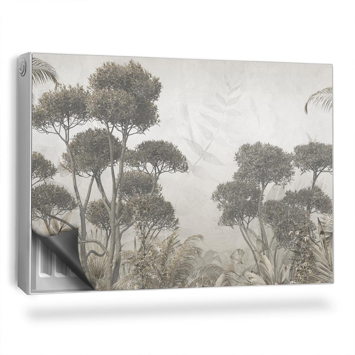 Capac decorativ pentru calorifer, Wallfluent, Copaci pastel, Verde, 90 x 60 cm, 010220260040000282669