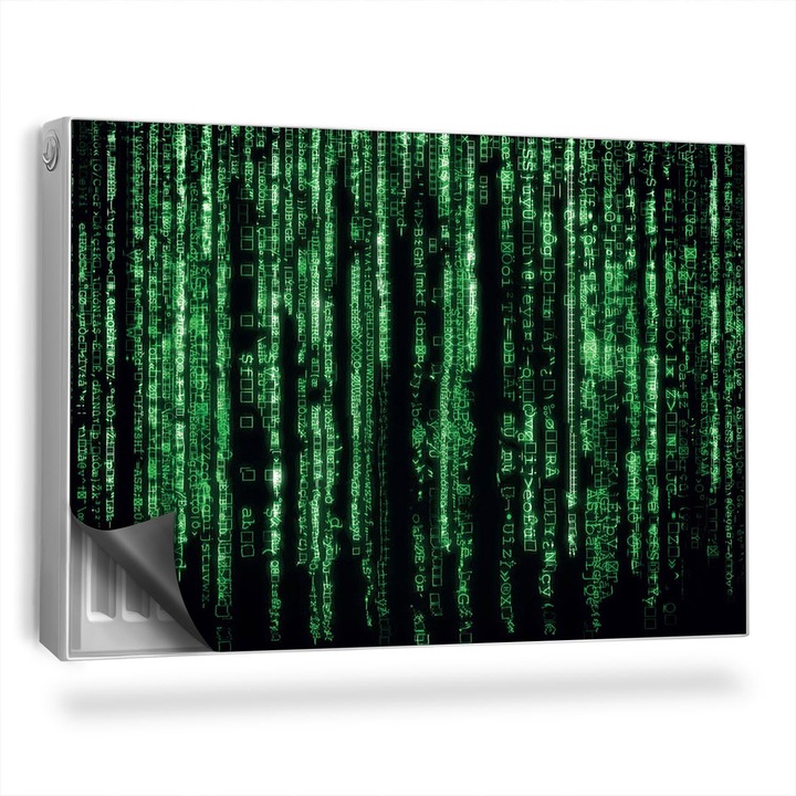 Capac decorativ pentru calorifer, Wallfluent, Cod verde, Verde, 90 x 60 cm, 010220260040000019151