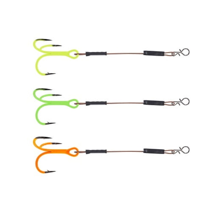 3 db Balzer Shirasu UV Stinger Rigs horgászhorog készlet, 7,5 cm, többszínű, 4-es méret