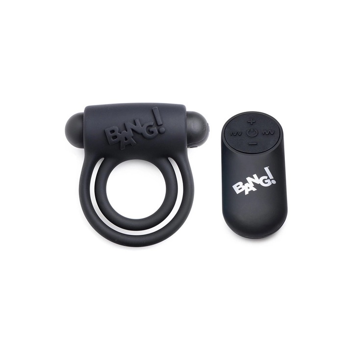 Inel penis BANG Toy, 28 moduri de vibratie, waterproof, cu telecomanda, silicon