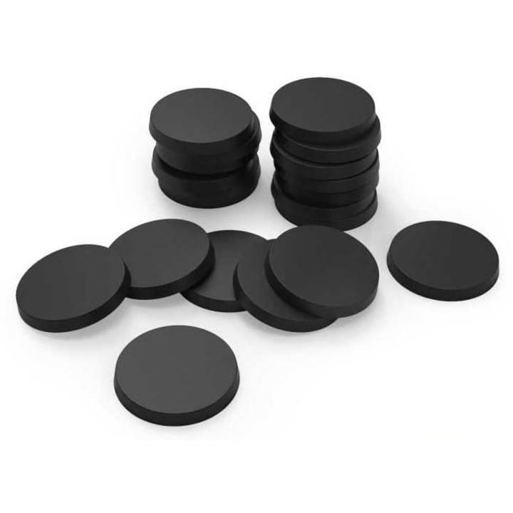 Baza rotunda pentru figurine, Green Stuff World, 32 mm, negru, 20 buc