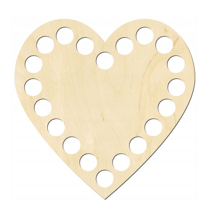 SMX Design, szív alakú, 10x10cm, nyír rétegelt lemez, kötélkosár alap