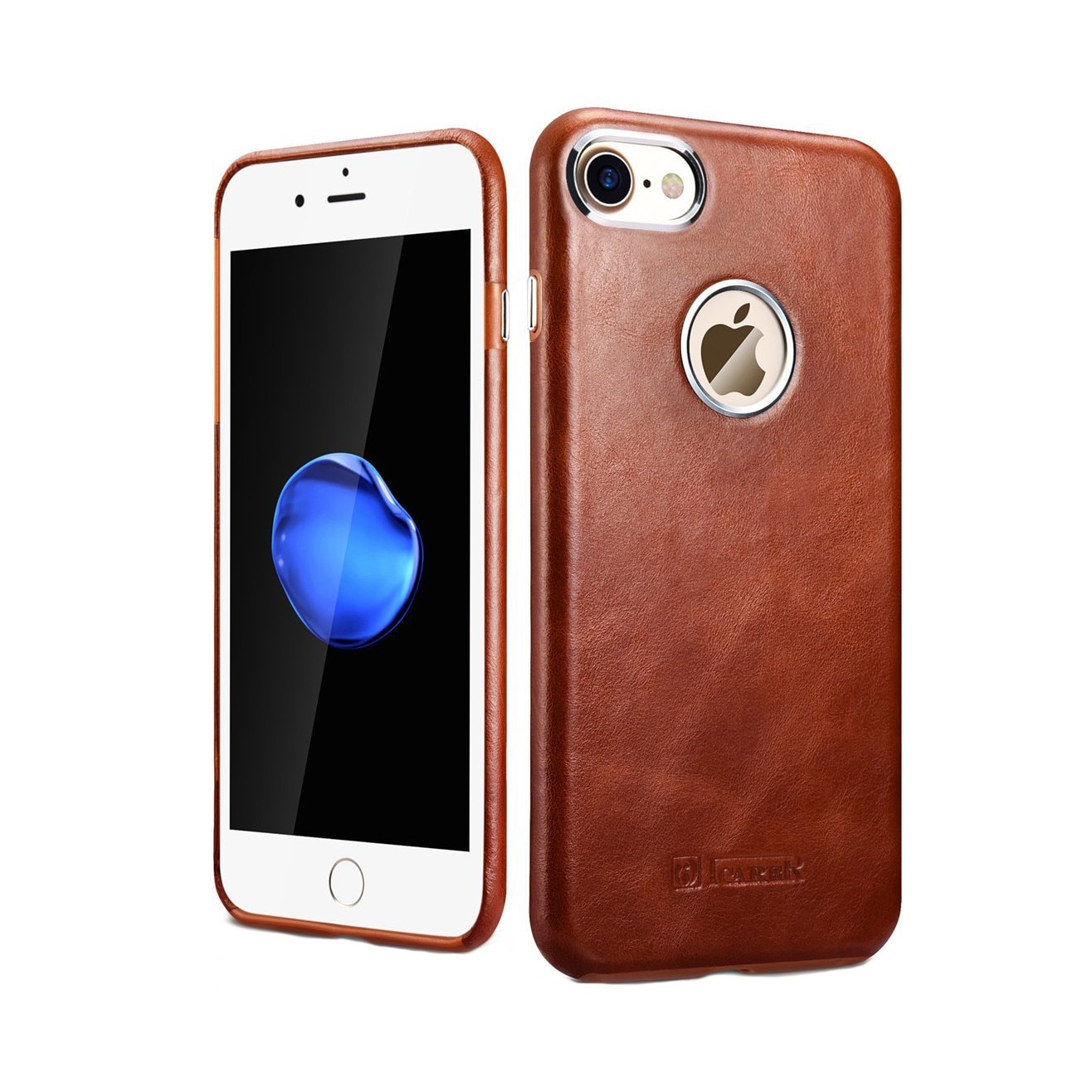Husa iPhone 7, iCarer Transformers Vintage Series, din piele, tip back cover, culoare Maro coniac