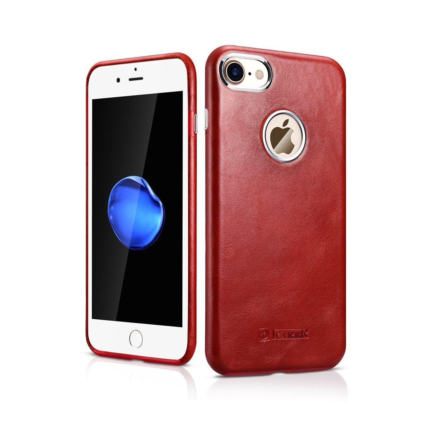 Husa iPhone 7, iCarer Transformers Vintage Series, din piele, tip back cover, culoare Rosu