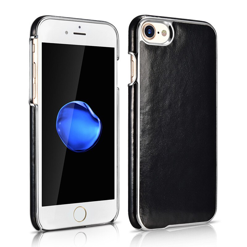 Husa iPhone SE 2 (2020), iPhone 8, iPhone 7, Xoomz Platinum Series, din piele, cu ornamente, tip back cover, culoare Negru