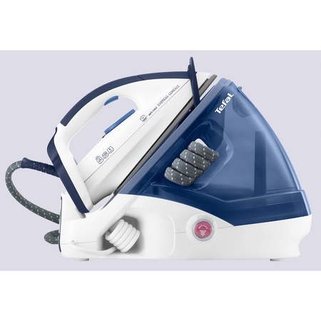 Statie de calcat Tefal GV7340, 2200W, 5 bari, 120g/min, talpa Durilium, 1.6L, anticalcar, sistem de blocare, Alb/Albastru