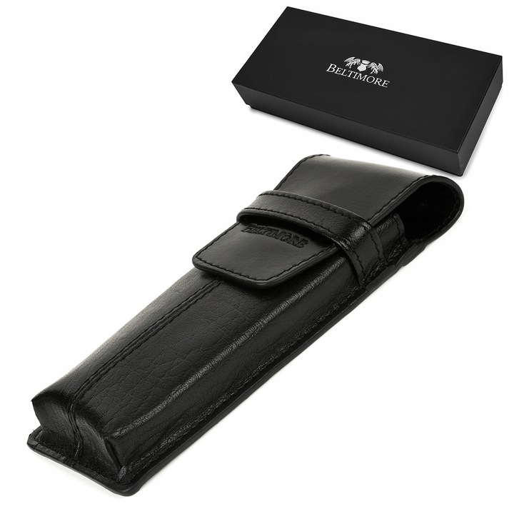 Кожен калъф за химикал, Beltimore, модел J03, черен, 17x7x2см