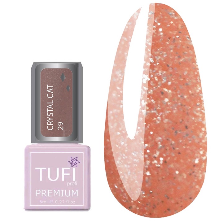 TUFI Profi Crystal Cat 29 Гел лак за нокти Apricot, 8 мл