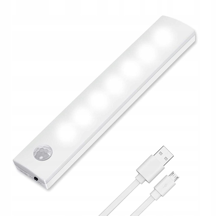 Lampa cu senzor de miscare Vicloon, LED, alb, 250x36x16mm