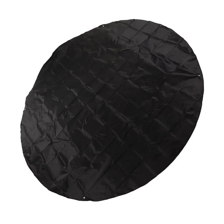 Покривало за басейн, 5 м, PVC, черно, комплект с 22 скоби и 22 винта за заземяване