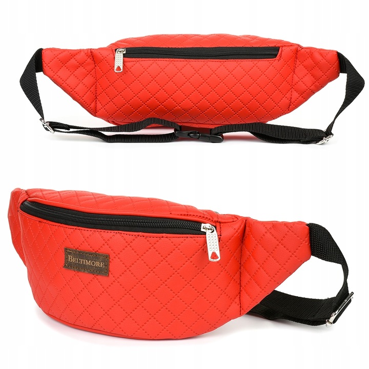 Borseta, Beltimore, rosu, piele ecologica, un compartiment, cu fermoar