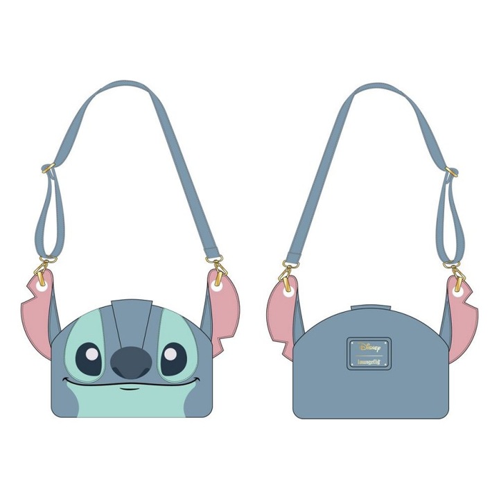 Geanta Crossbody Disney, Loungefly, Lilo & Stitch Luau Cosplay, 100% Piele Ecologica, 24x22x6cm
