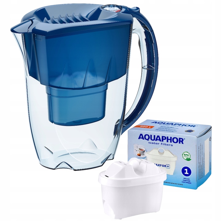 Cana filtranta Aquaphor Amethyst 2,8l, albastru marin, cu filtru B25 maxfor, 1 filtru, 122x256x266mm