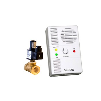 Detector de gaz metan si monoxid Secor 2000 cu electrovalva 1/2, alb Detector de gaz metan si monoxid Secor 2000 cu electrovalva 1/2, alb