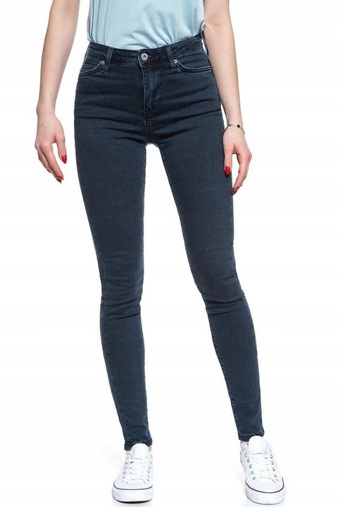 Blugi Dama, Mustang, Zoe Super Skinny, W25-L32 US, Bumbac, Zipper, Lung, 38 Buzunare 2 Mari 2 Medii Exterioare 1 Mic Interior, Talie Medie / Regulata, Albastru