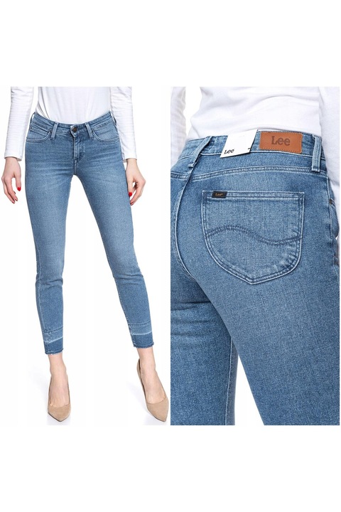 Blugi dama, Lee, Scarlett, 20459-48, Bumbac, Lungi, Petite, Denim, W30-L33 US, Albastru