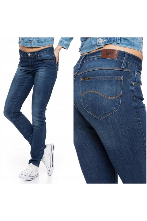 Blugi Dama, Lee, Jade, W24-L31, Bumbac, Fermoar, Lungi, Talie Medie, 5 Bunzuare, High-Quality, Albastru