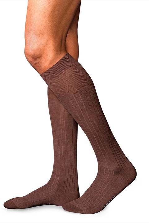 Falke, Sosete lungi din amestec de casmir cu textura fina No. 2, Maro cognac, 41-42