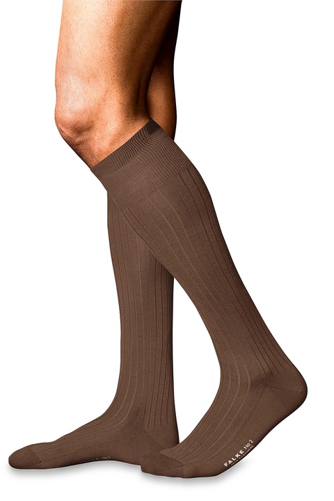 Falke, Sosete lungi din amestec de casmir cu textura fina No. 2, Maro inchis, 41-42