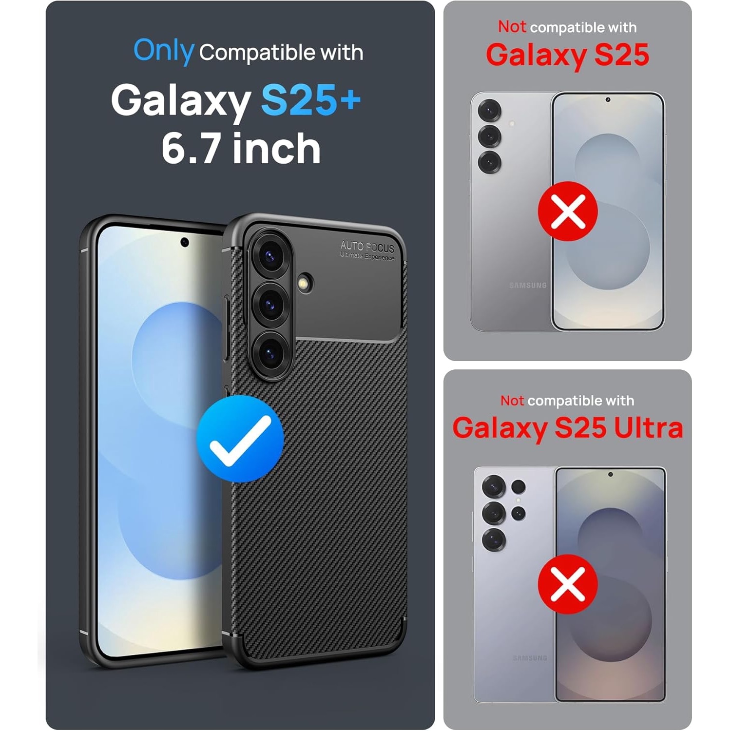 Husa Alc Mobile auto focus carbon compatibila cu Samsung Galaxy S25 Plus