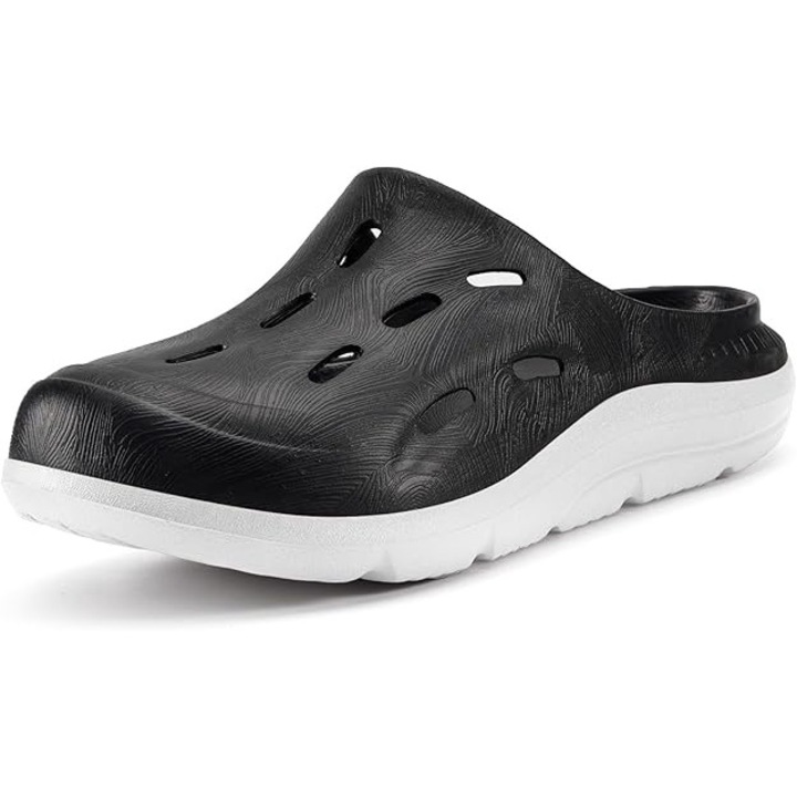 Saboti lejeri cu talpa ortopedica negru/alb 38/39 EU