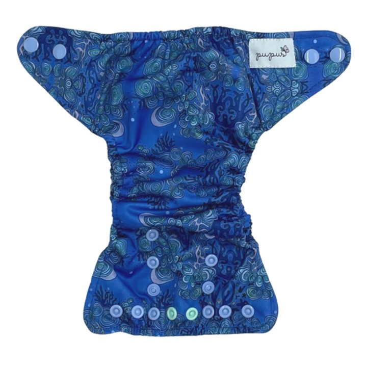 Többször használható zsebes pelenka, Pupus, 3-7kg, vízálló, pamut, 9x26cm