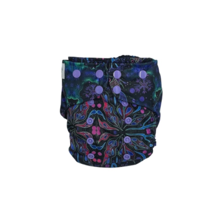 Scutec reutilizabil cu buzunar, Pupus, NEON SPLASH, 11x32cm, pentru 5-15kg