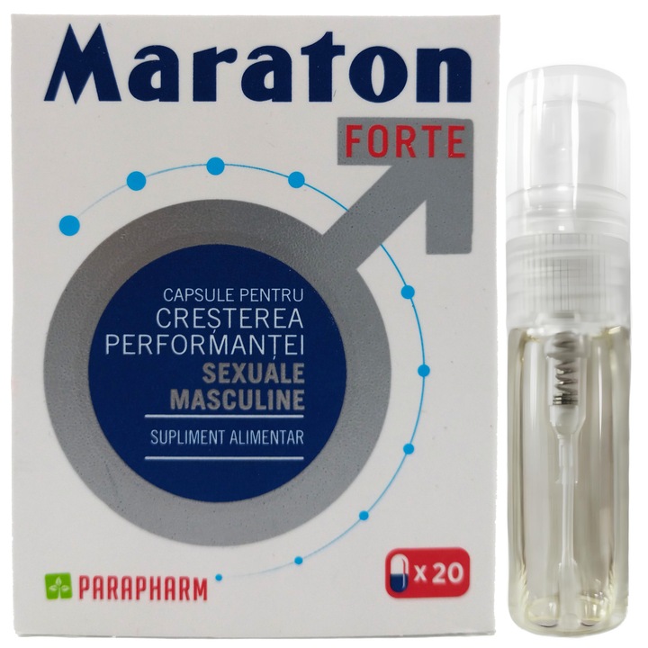 Pachet Capsule Maraton Forte original cutie 20cps + Parfum barbati atractie irezistibila 2ml