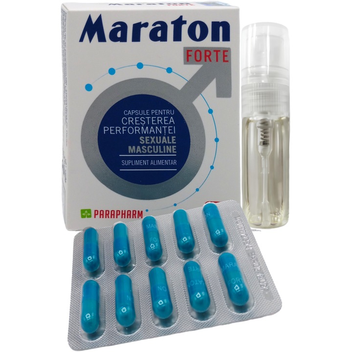 Pachet Capsule Maraton Forte original blister 10cps + Parfum barbati atractie irezistibila 2ml Mystique
