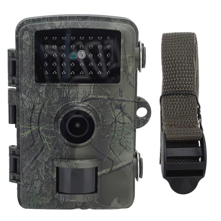 Камера за ловно наблюдение, Zola®, Full HD, IP66, 16 MP, 40 IR диода, записва през нощта, PIR диапазон Mr. на 10 м, слот за карта, 14х9,8х7,3 см, камуфлаж