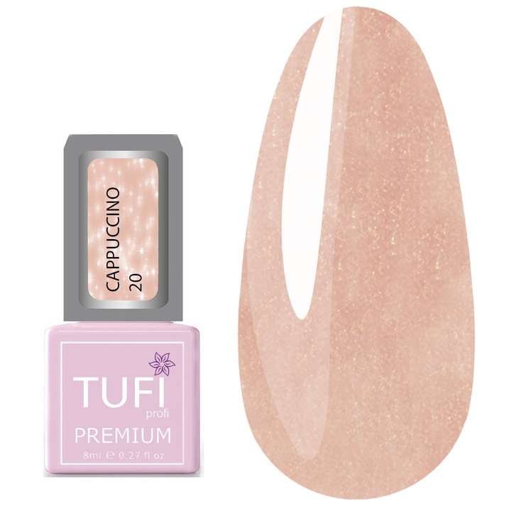 TUFI Profi PREMIUM Cappuccino гел лак за нокти, силно пигментиран, лъскав, 8 ml