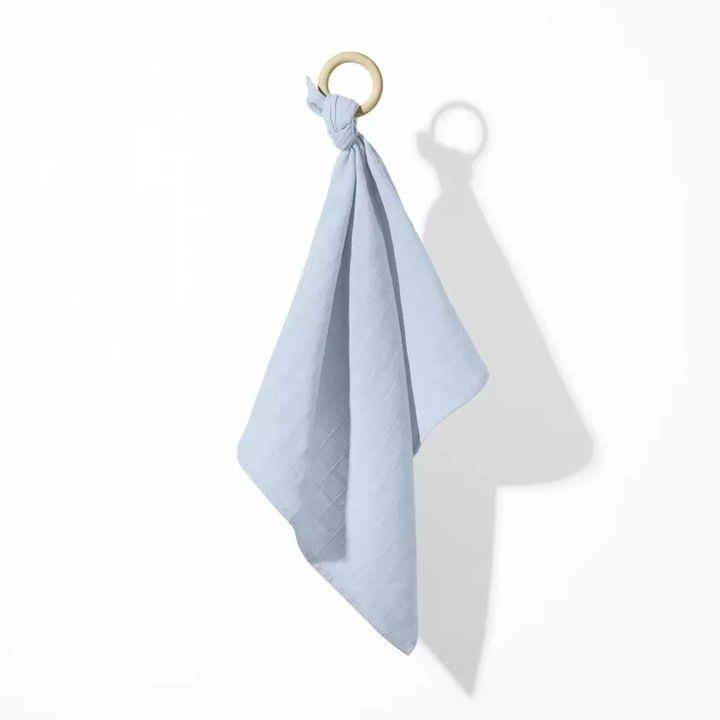 Muminky baba törölköző fogzási játék, 30x30cm, kék