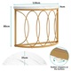 Mese console, Tribesigns, aur/alb, 110x35x80cm, otel/marmura