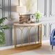 Mese console, Tribesigns, aur/alb, 110x35x80cm, otel/marmura