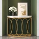 Mese console, Tribesigns, aur/alb, 110x35x80cm, otel/marmura