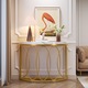 Mese console, Tribesigns, aur/alb, 110x35x80cm, otel/marmura