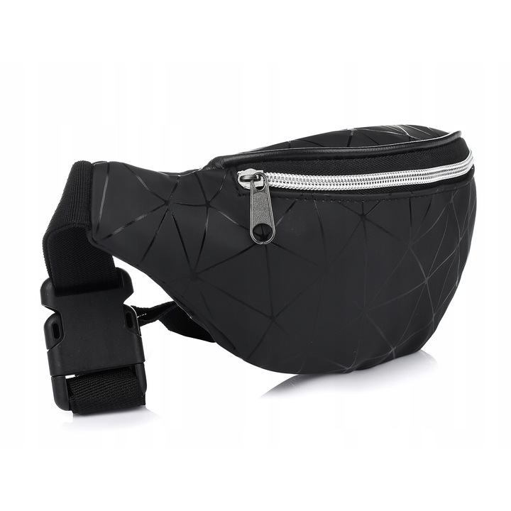 Sporttáska, fekete, eko bőrből, két rekesszel, méretei 29x10x8cm