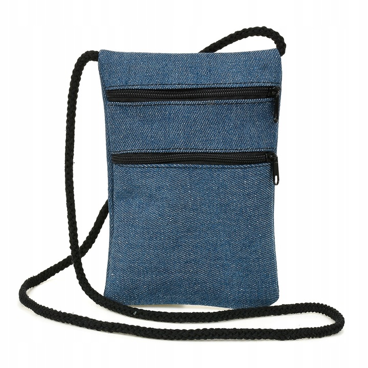 Geanta documente cu snur, Beltimore, waterproof, 11x16cm, albastru jeans