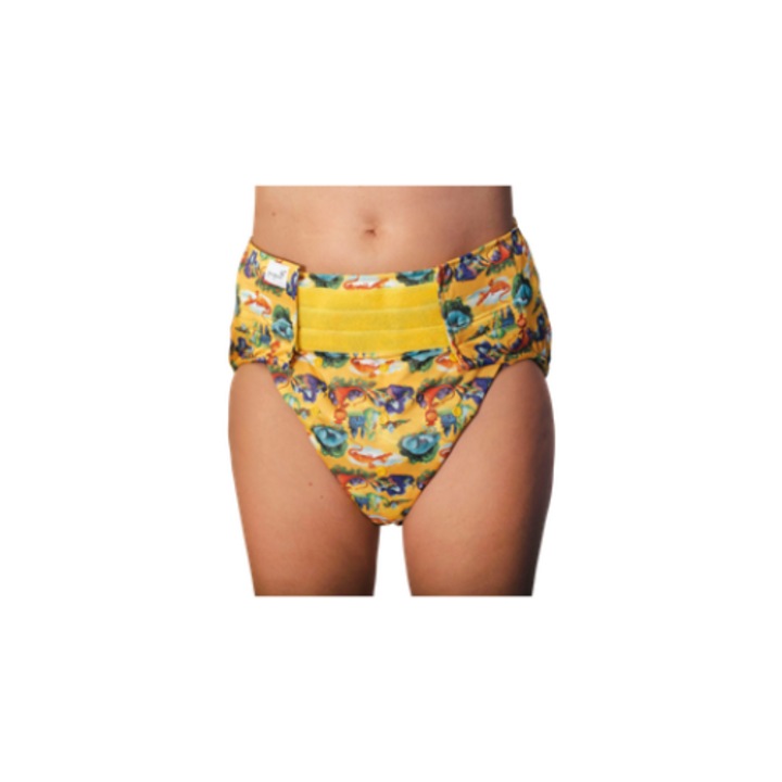 Felnőtt többször használható pelenka, Pupus, betéttel, derék 68-128cm, többszínű, 1 db bambusz betéttel