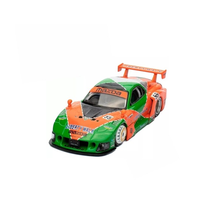 Lbwk Mazda Rx7 (Fd3s) Lb Super Silhouette zöld/narancssárga 1:64 Inno64 autómodell