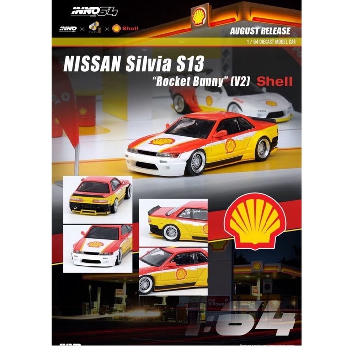 Nissan Silvia S13 v2 Pandem Rocket Bunny Shell 1:64 Inno64 modellautó