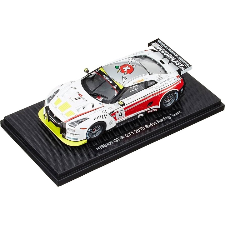 Macheta Nissan GT-R GT1 2010 Swiss Racing Team cu vitrina plexiglass - 1/43 Ebbro