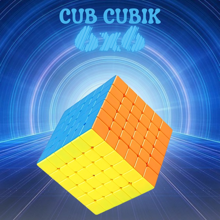 Cub Rubik SDEPOT®, speed puzzle, stickerless, pentru dezvoltarea inteligentei, perfect pentru adulti si copii, 6x6, multicolor