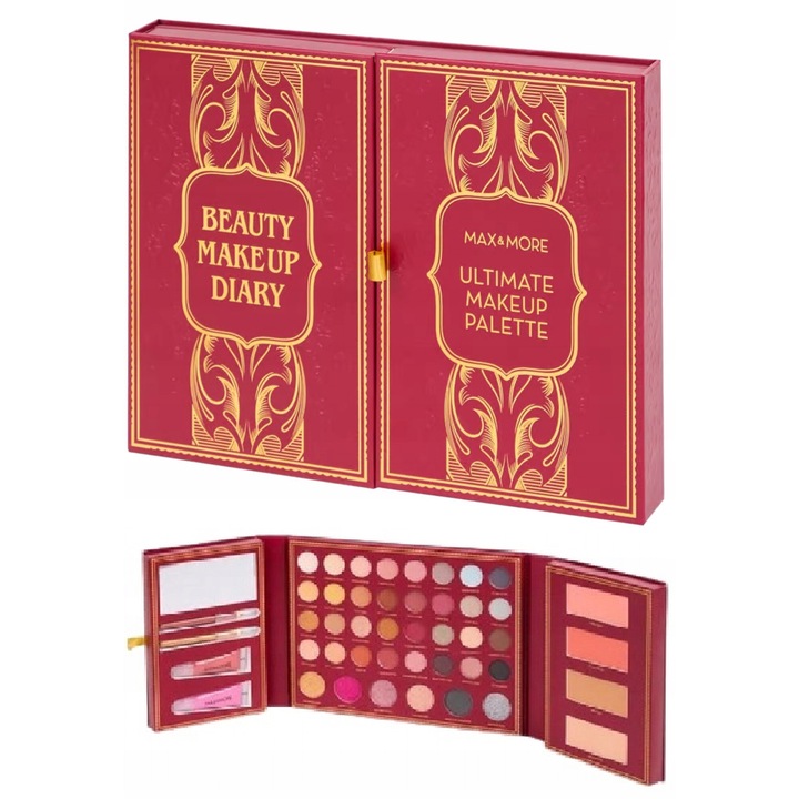 Set paleta de machiaj Max & More, 48 articole, multicolor