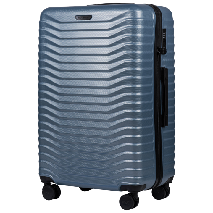 Troler mare WINGS SEA EAGLE, policarbonat, albastru, 75,5x48x29,5cm, cu 4 roti duble si incuietoare TSA