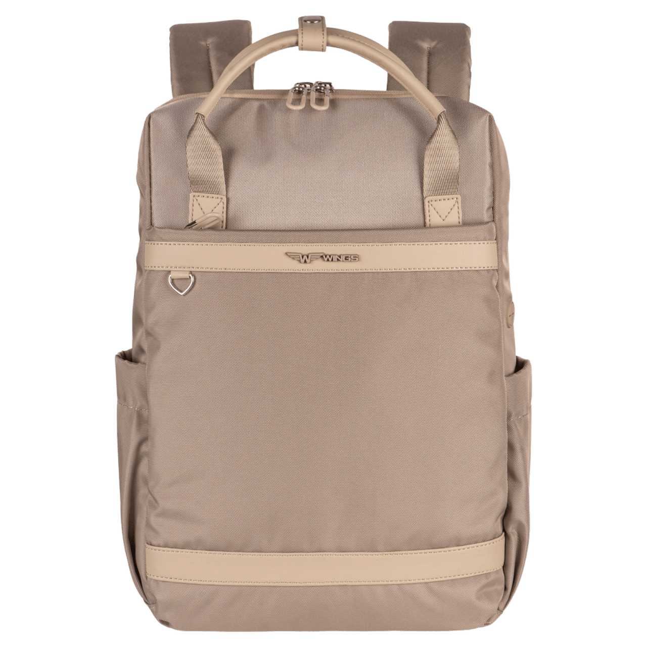 Rucsac WINGS SKYLARK bej, pentru laptop de 14 inch, impermeabil, cu multiple compartimente, dimensiuni conforme cu bagajul de cabina