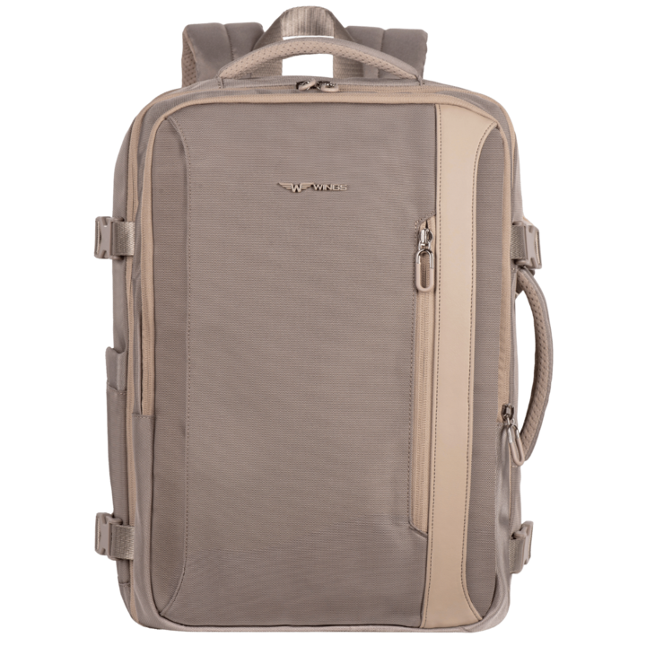 Rucsac multifunctional WINGS Skylark, extensibil, 15,6" pentru laptop, impermeabil, bej